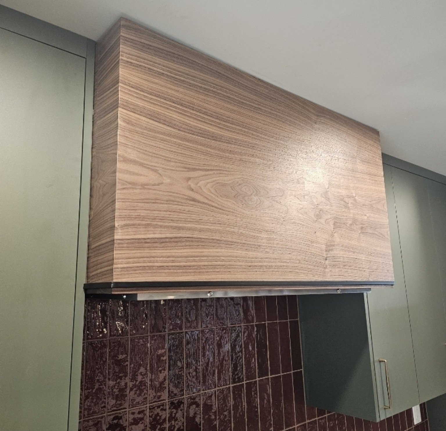 Custom walnut architectural wood feature