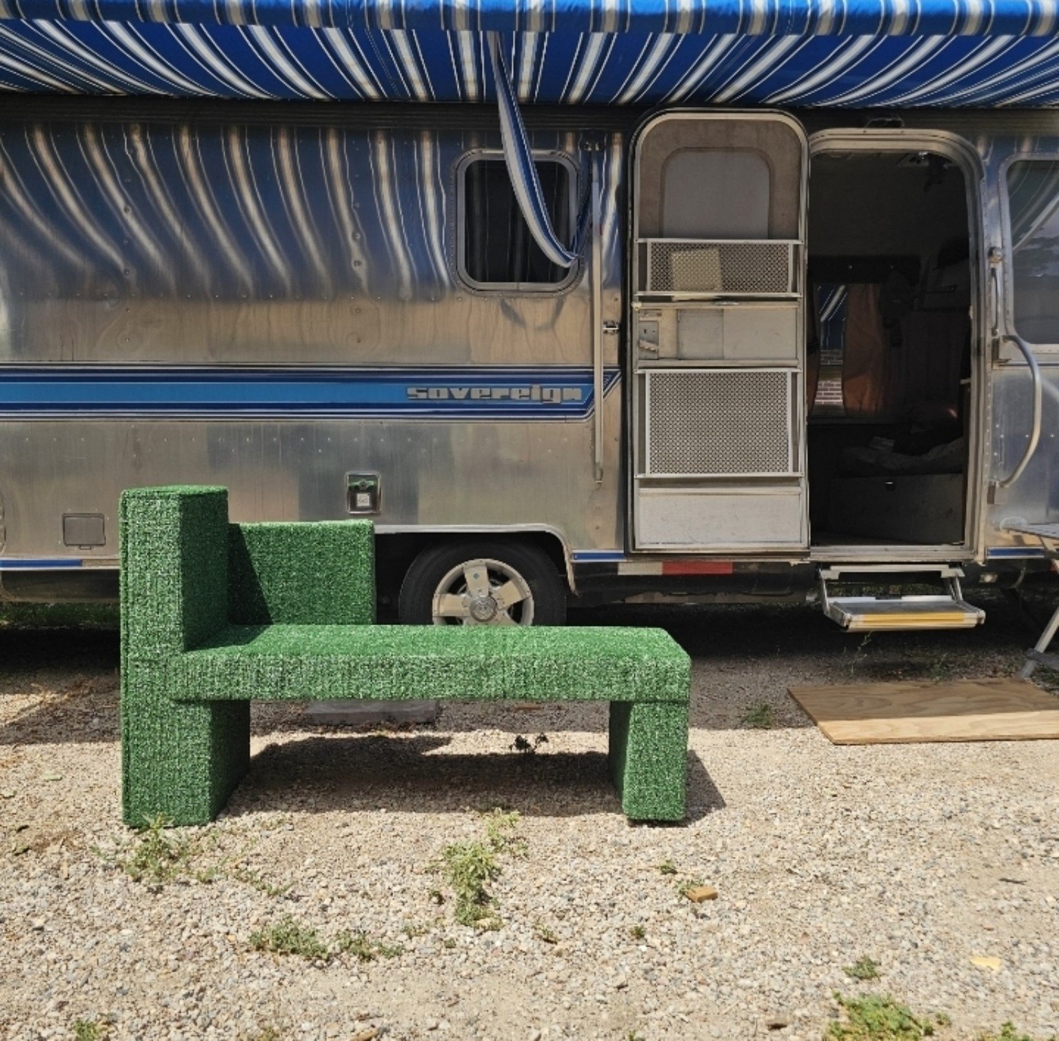 One-of-a-kind custom turf chaise